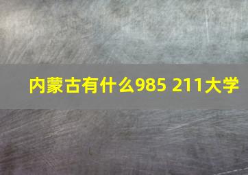 内蒙古有什么985 211大学